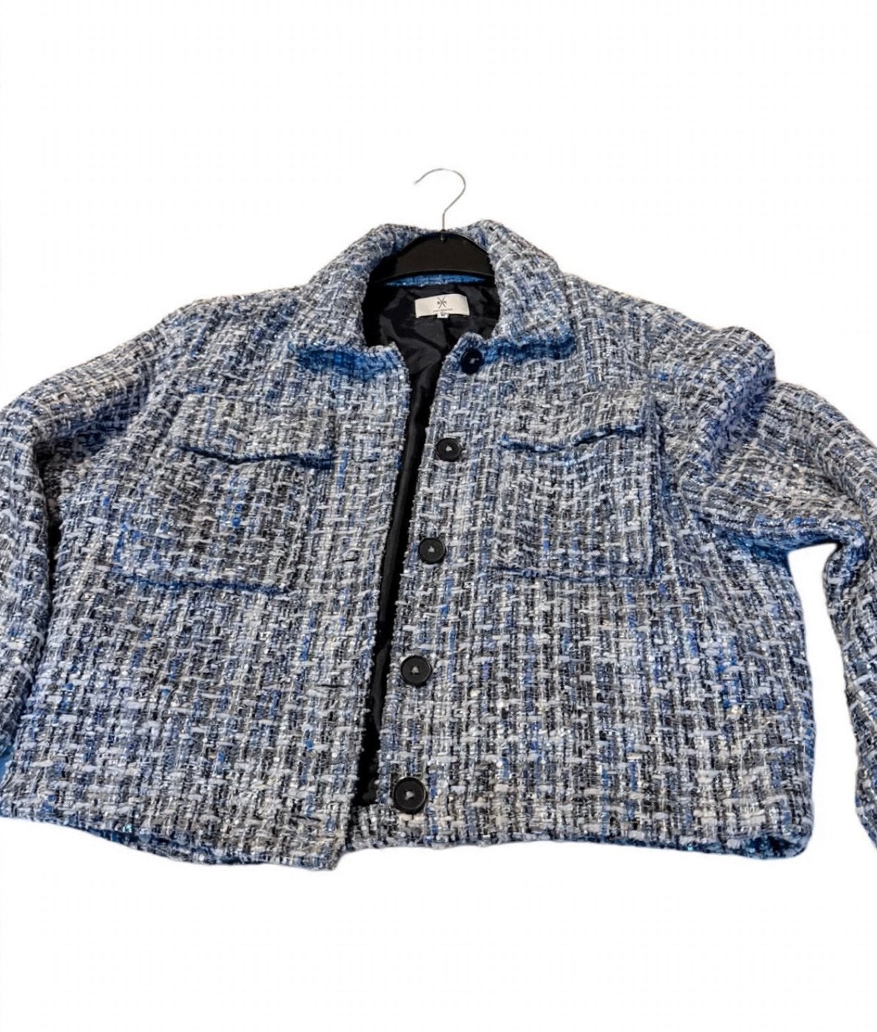 Blauwe Bouclé - Maat M, Ophalen of Verzenden, Zo goed als nieuw, Maat 38/40 (M), Blauw