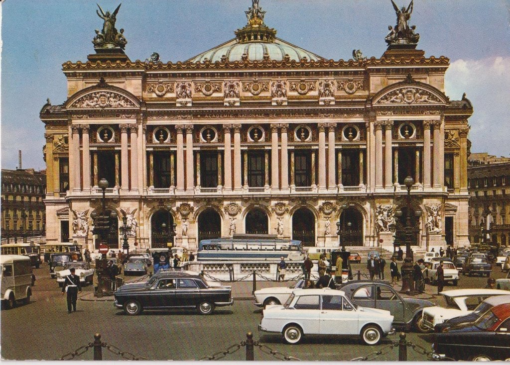 Frankrijk, Parijs met auto's, DAF 33, Peugeot 404 Cabriolet, Ophalen of Verzenden, 1960 tot 1980, Ongelopen, Frankrijk