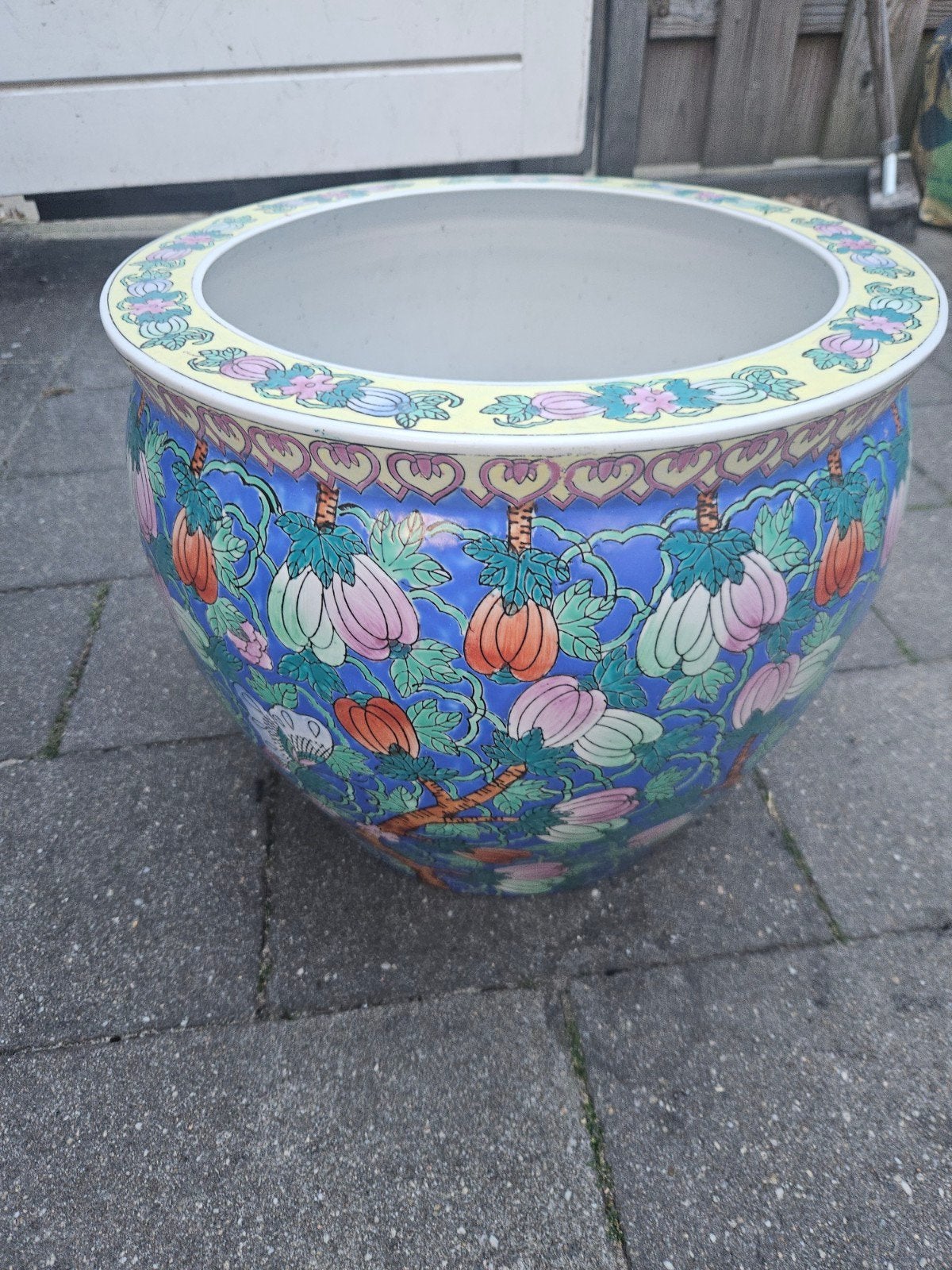 Grote Chinese porseleinen plantenbak, Ophalen