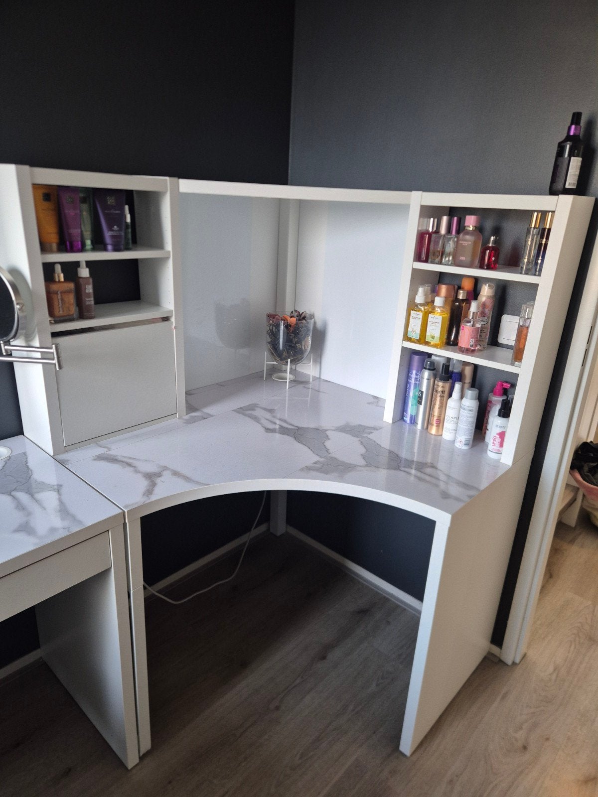IKEA Micke Hoekbureau Wit - 100x142cm met Opbergruimte, Ophalen