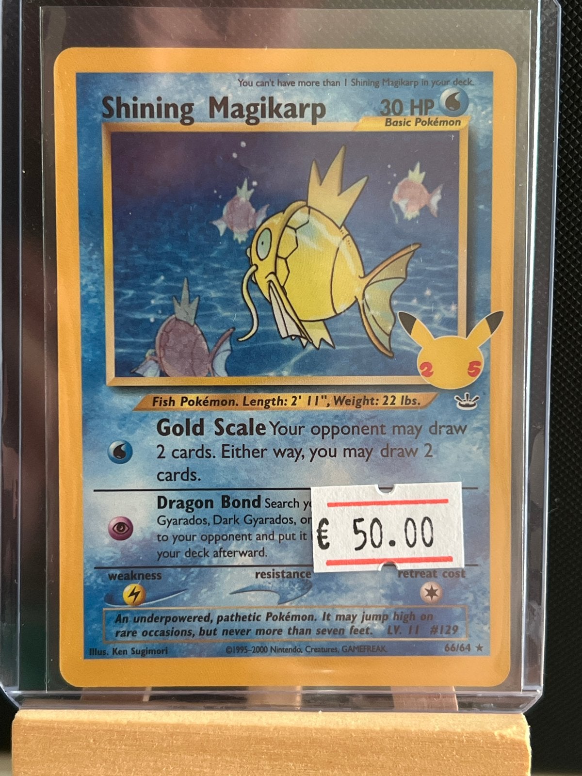 Shining Magikarp Pokémon Kaart - 66/64 (Neo Revelation), Ophalen of Verzenden, Zo goed als nieuw, Losse kaart