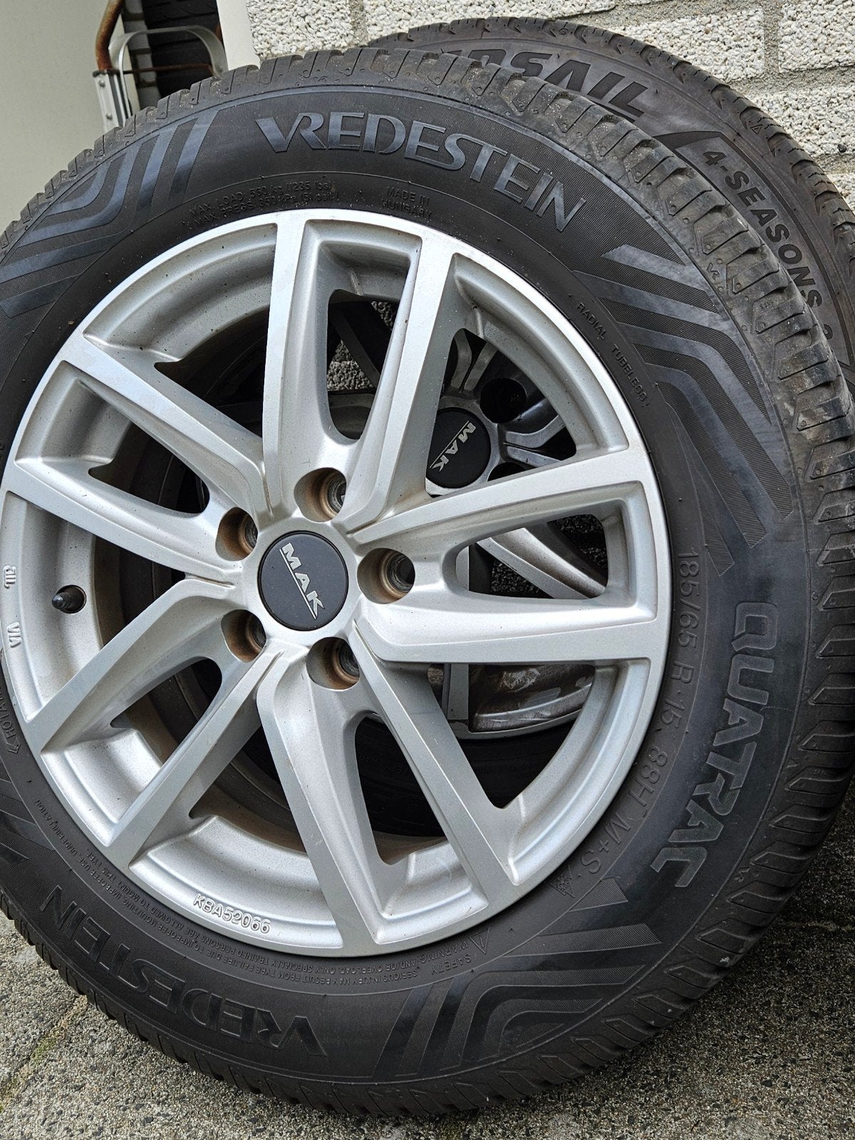 185 65 15 allseason vierseizoens banden met velgen 5x100 15, Ophalen, 15 inch, Banden en Velgen, 185 mm