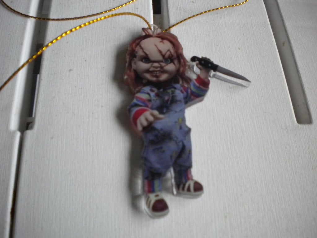 Chucky 8 cm hanger voor in de kerstboom o.i.d.met koord, Verzamelen, Ophalen of Verzenden
