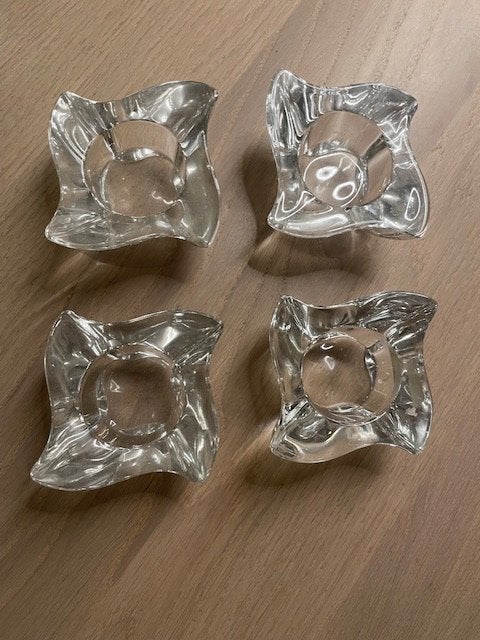 Villeroy & Boch Waxinelichtjes houders  4 st New Wave, Antiek en Kunst, Antiek | Glas en Kristal, Ophalen of Verzenden