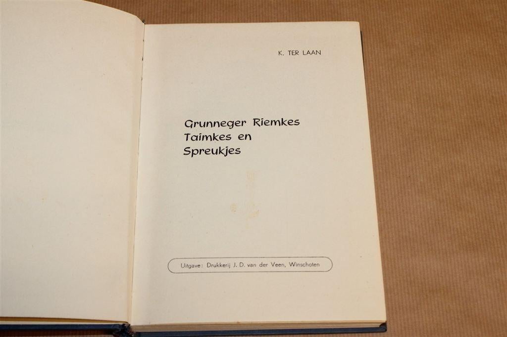 Grunneger Riemkes — K. ter Laan [1951], Boeken, Ophalen of Verzenden, Gelezen