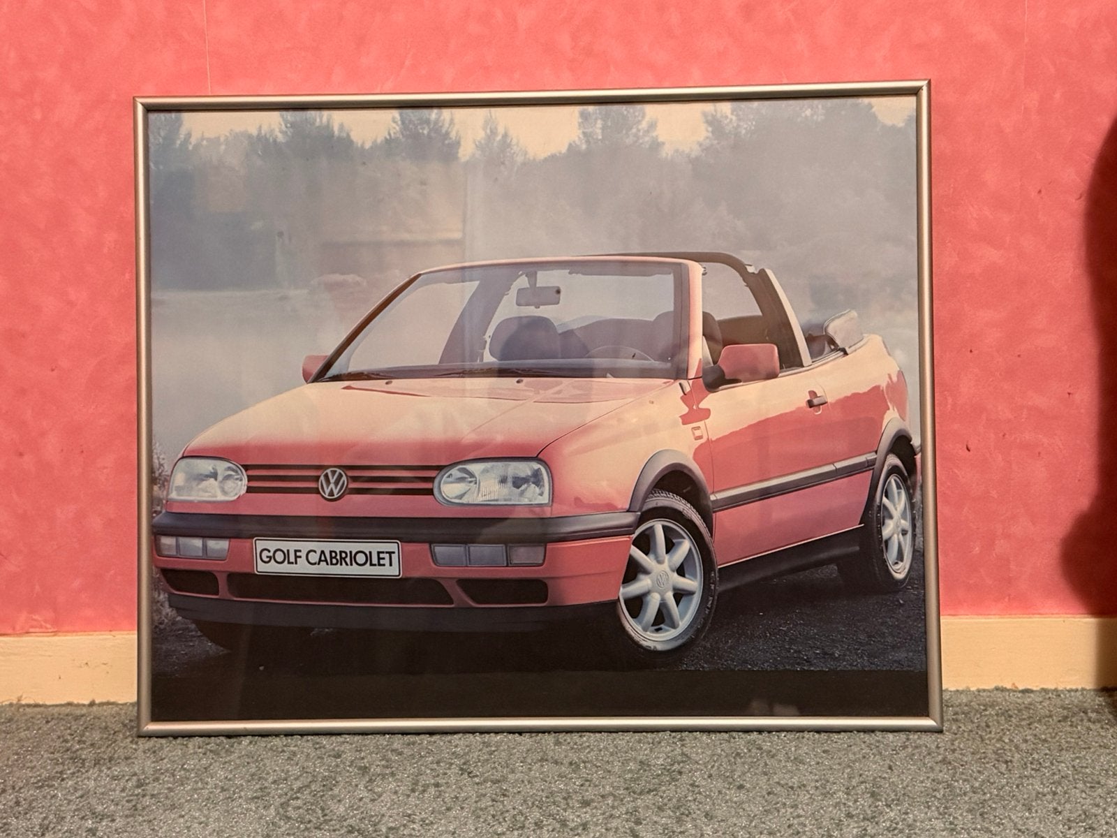 Vw golf 3 cabrio dealer poster in lijst, Ophalen of Verzenden, Gebruikt, Overige typen