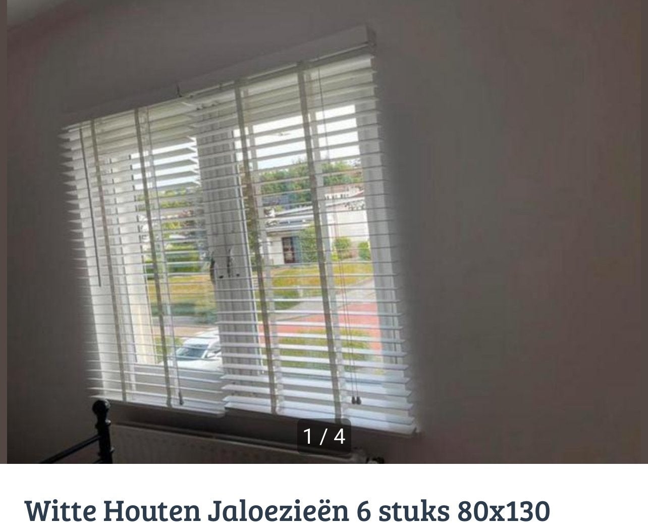 Witte Houten Jaloezieën 6 stuks 80x130, Huis en Inrichting, Stoffering | Gordijnen en Lamellen, Gebruikt, Wit, 100 tot 150 cm
