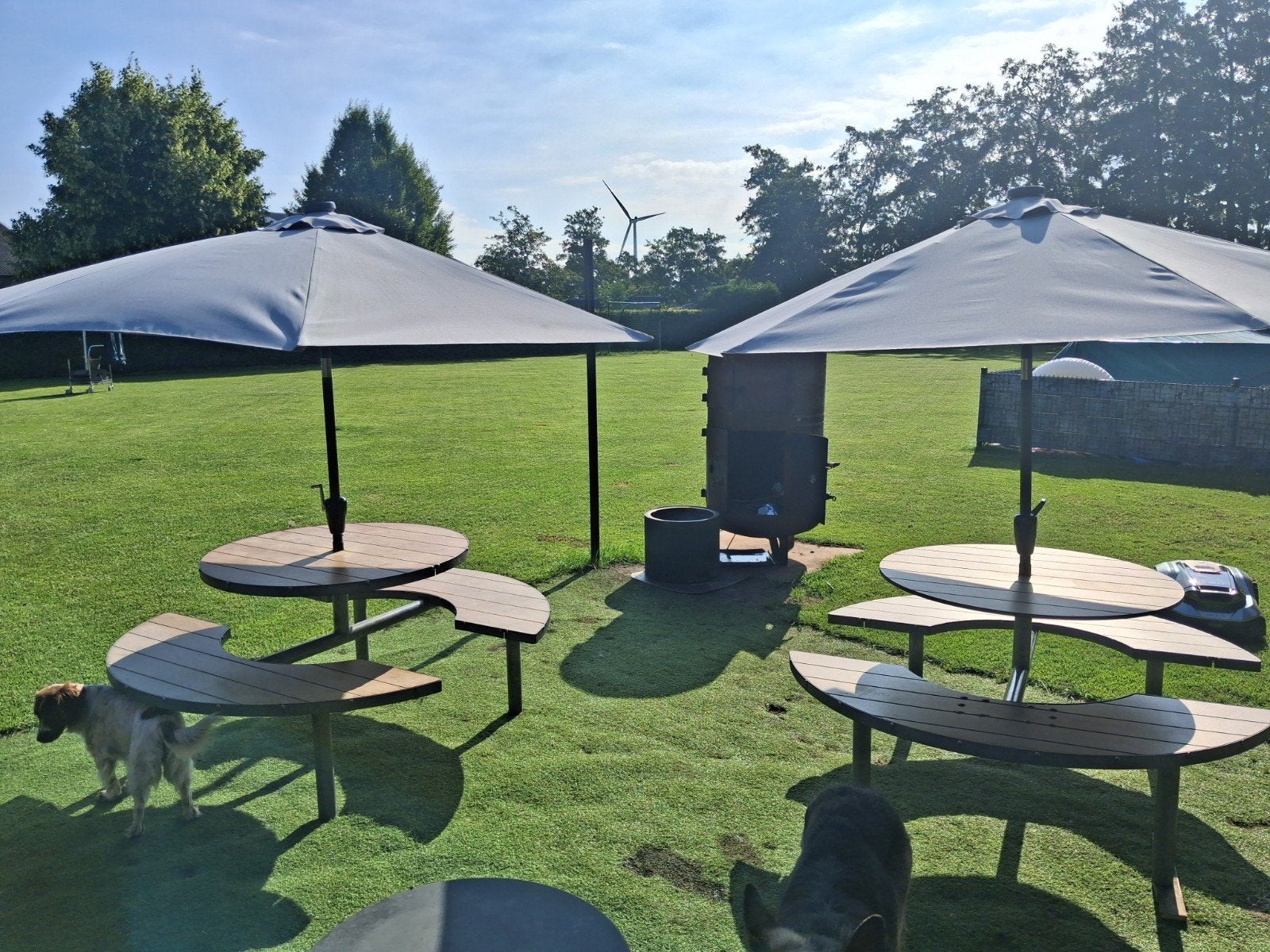 Picknicktafel met parasol, Ophalen, Verstelbaar, Gebruikt, 1 tot 2 meter