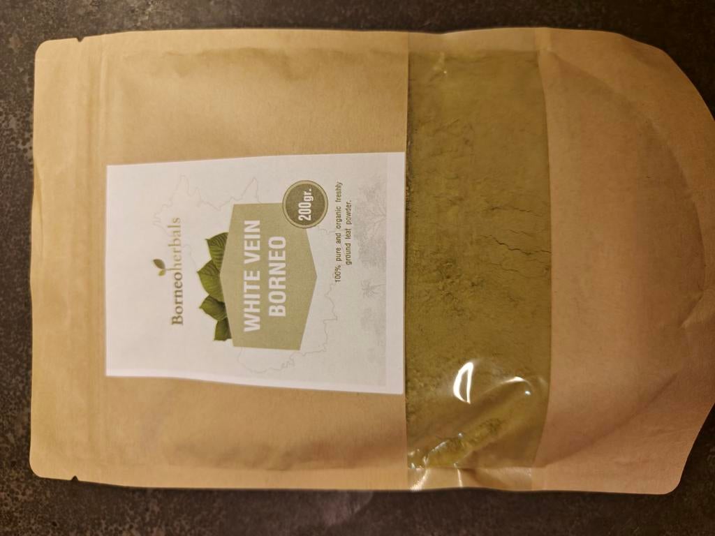 Kratom white vein borneo 200gram, Ophalen of Verzenden