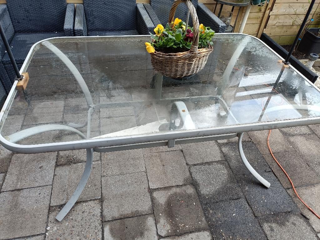 Tuinstoel met tafel, Ophalen, Gebruikt, Kunststof
