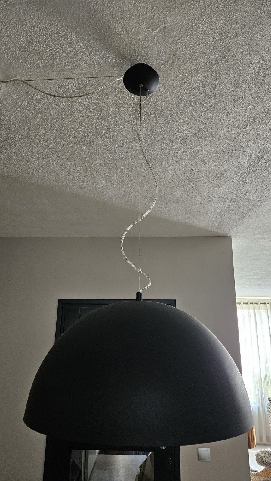Eetkamer hanglamp zwart/goud, Ophalen, E27 (groot), Zo goed als nieuw, Metaal