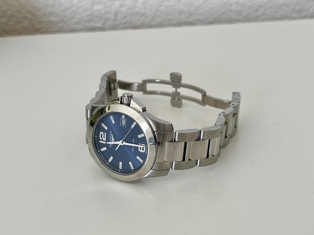 Longines Conquest 34 mm, in zeer goede staat, Staal, Staal, Polshorloge, Zo goed als nieuw