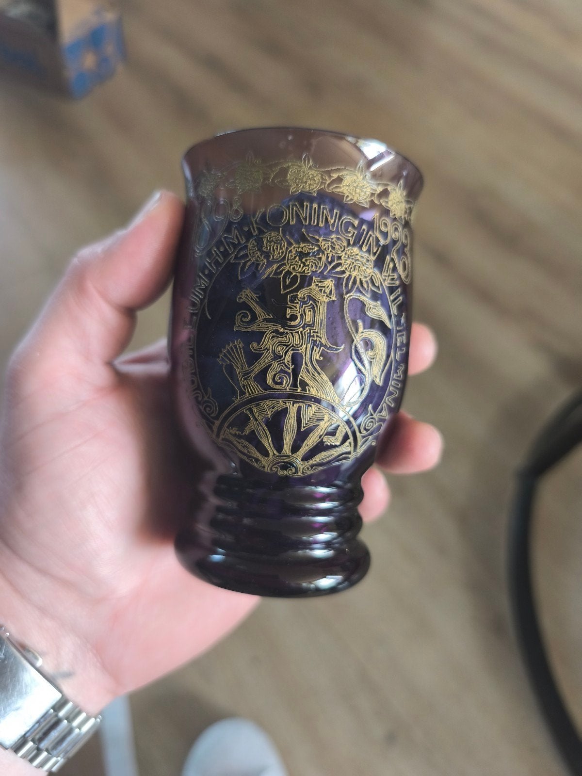 Leerdam Art Deco Jubileumglas Koningin Wilhelmina 1923, Ophalen of Verzenden