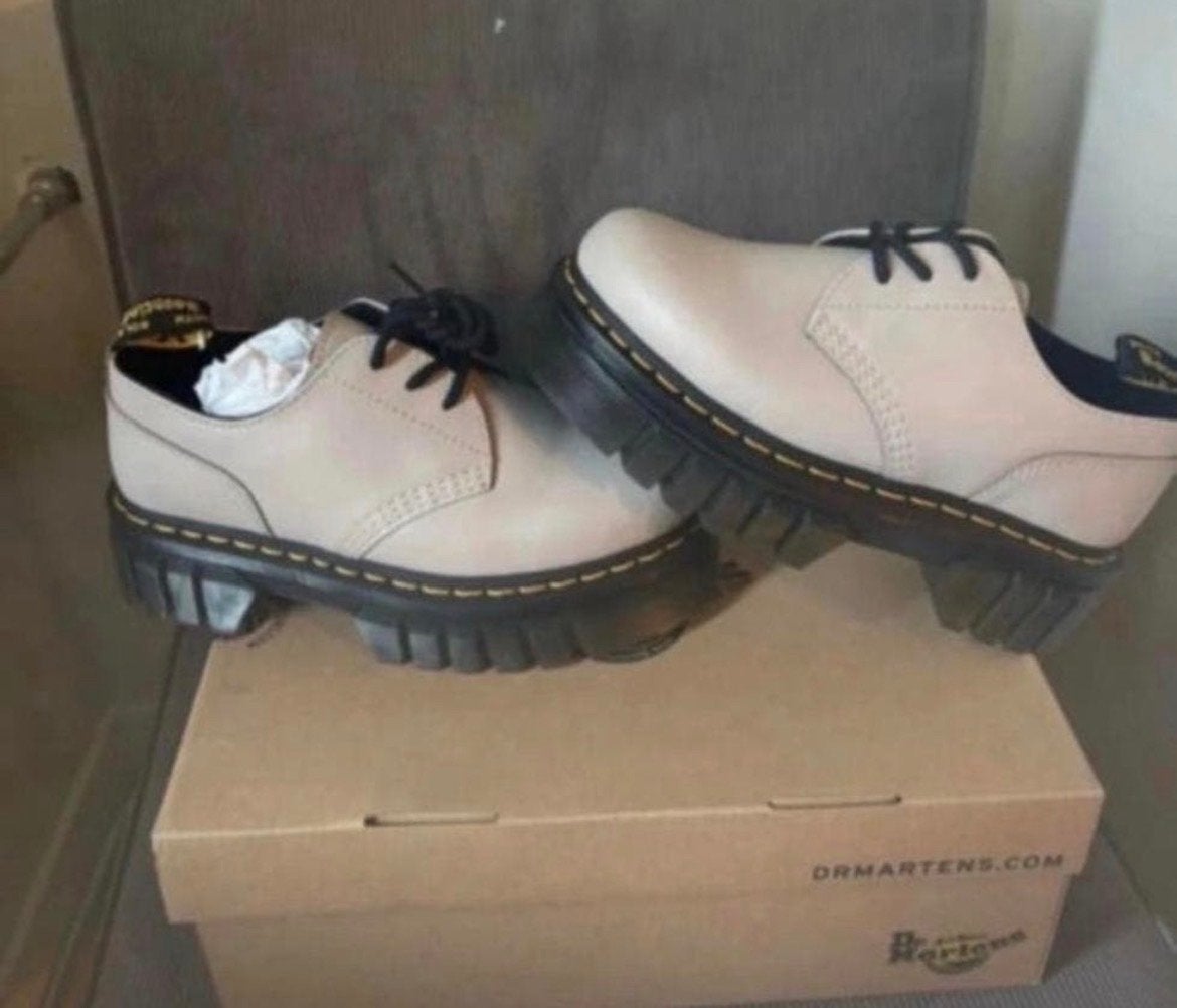 Dr. Martens Audrick 3-Eye Shoe Vintage Taupe - Maat 38, Schoenen met lage hakken, Overige kleuren, Verzenden, Nieuw