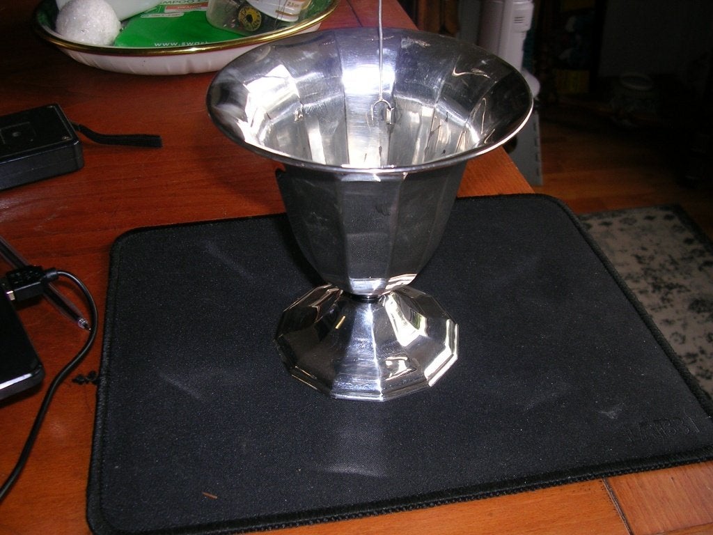 Zilveren beker uit 1857 met 4 zilvermerken gewicht 146gr., Ophalen of Verzenden, Zilver