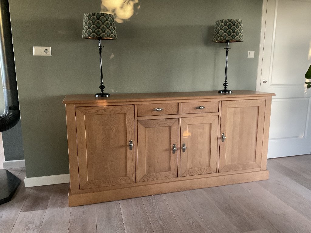 Licht eiken Dressoir, Ophalen, Gebruikt, Met lade(s), 200 cm of meer