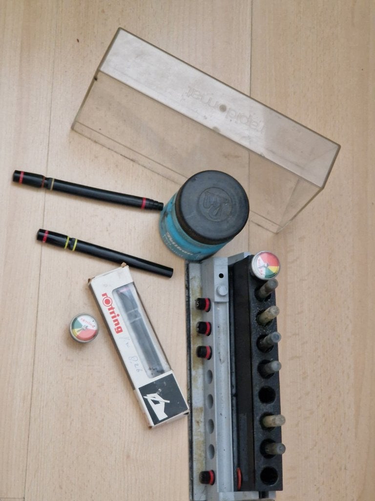 Rotring Rapidograph Tekenset met Inkt en Accessoires, Ophalen of Verzenden, Gebruikt, Overige typen