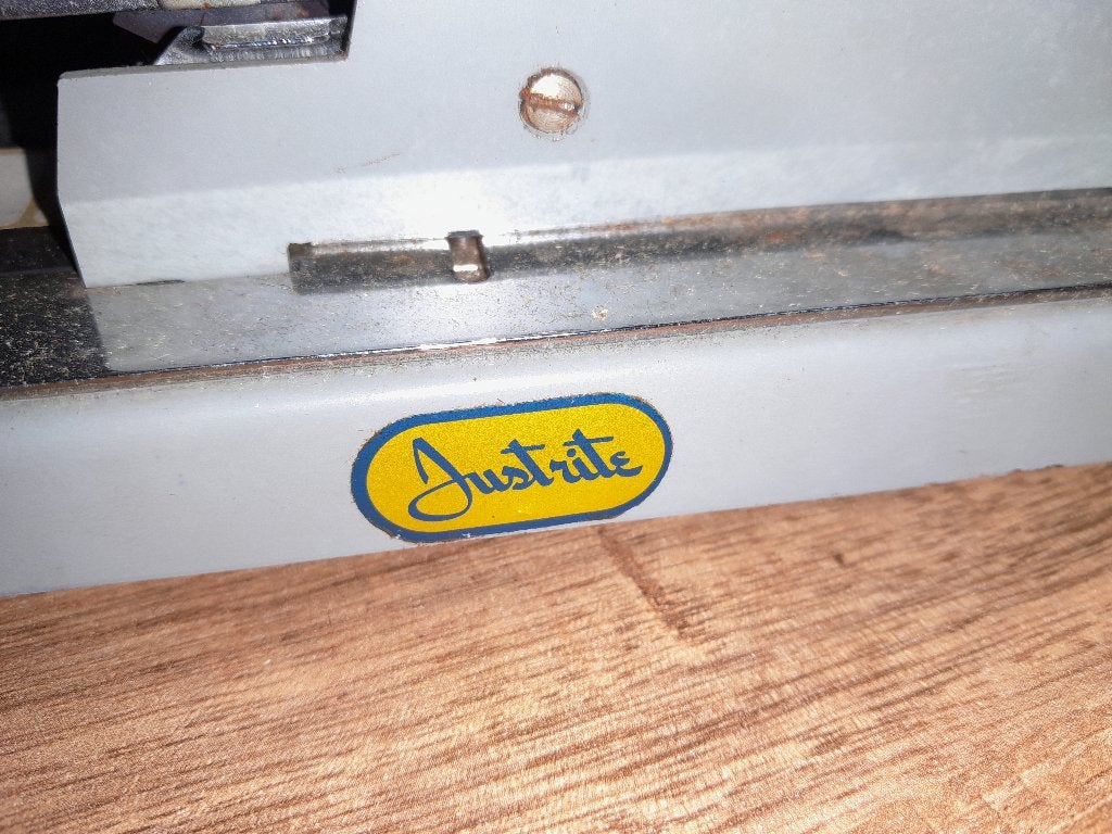 print stempel machine voor etiketten Justrite, Antiek en Kunst, Ophalen of Verzenden