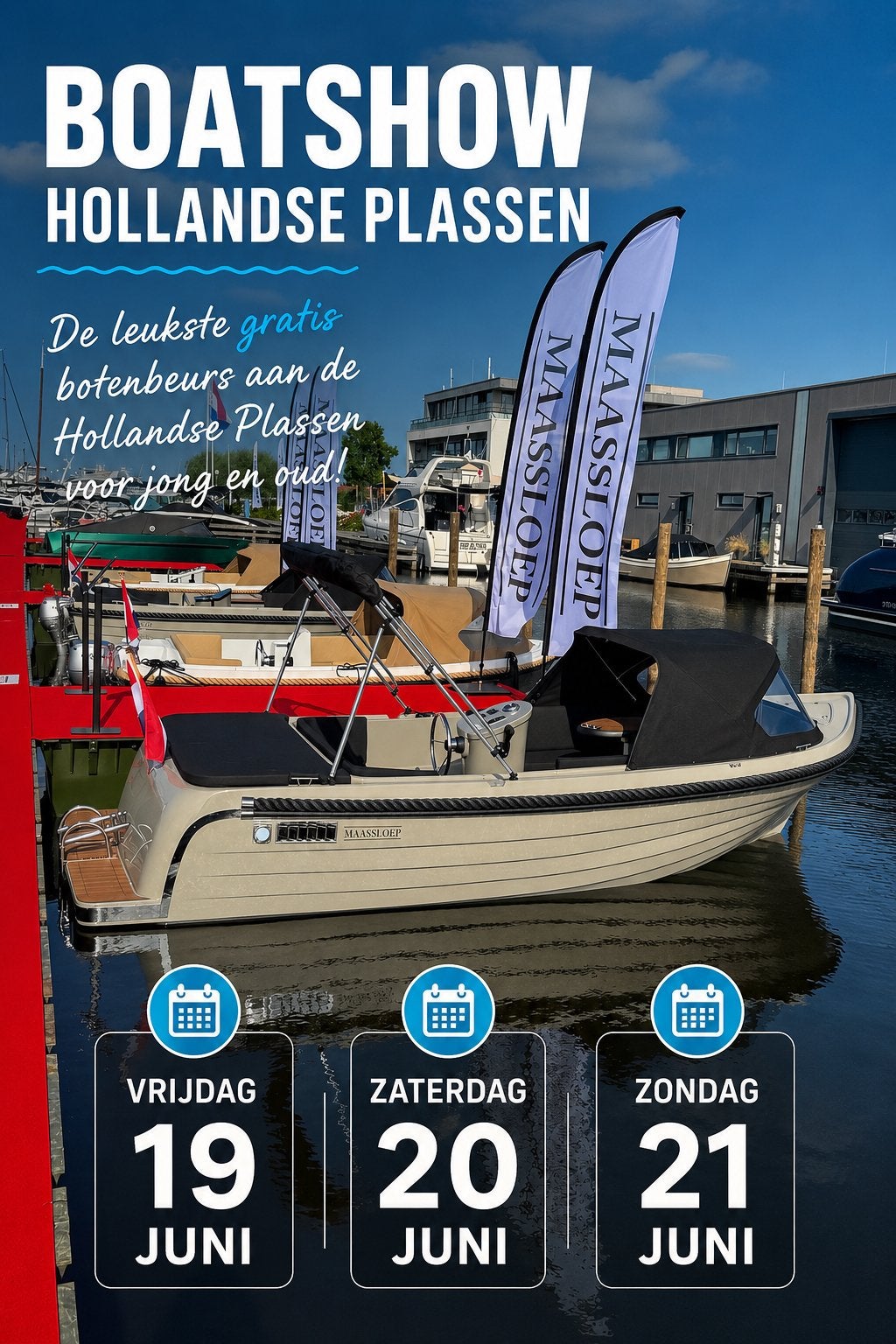 BOAT SHOW hollandse plassen 19/20/21 juni maassloep, Ophalen, Zo goed als nieuw, Maassloep
