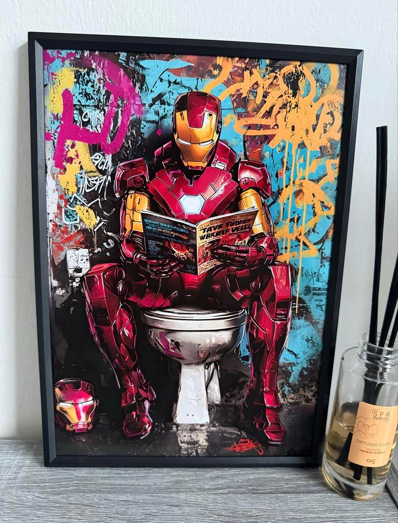 Ingelijste Ironman poster 21x30cm, Ophalen of Verzenden, Gebruikt, Foto of Poster, Minder dan 50 cm