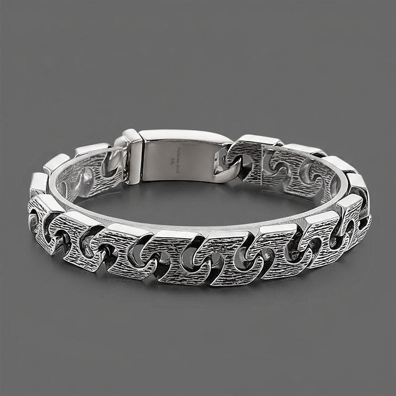 Industriële Geometrische Schakel Armband - Herenarmband, Verzenden, Nieuw, Overige kleuren, Overige materialen