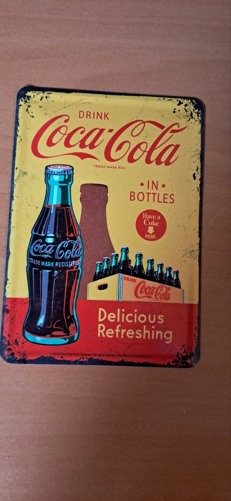 Oude metalen Coca Cola plaat, Ophalen of Verzenden, Gebruikt, Reclamebord
