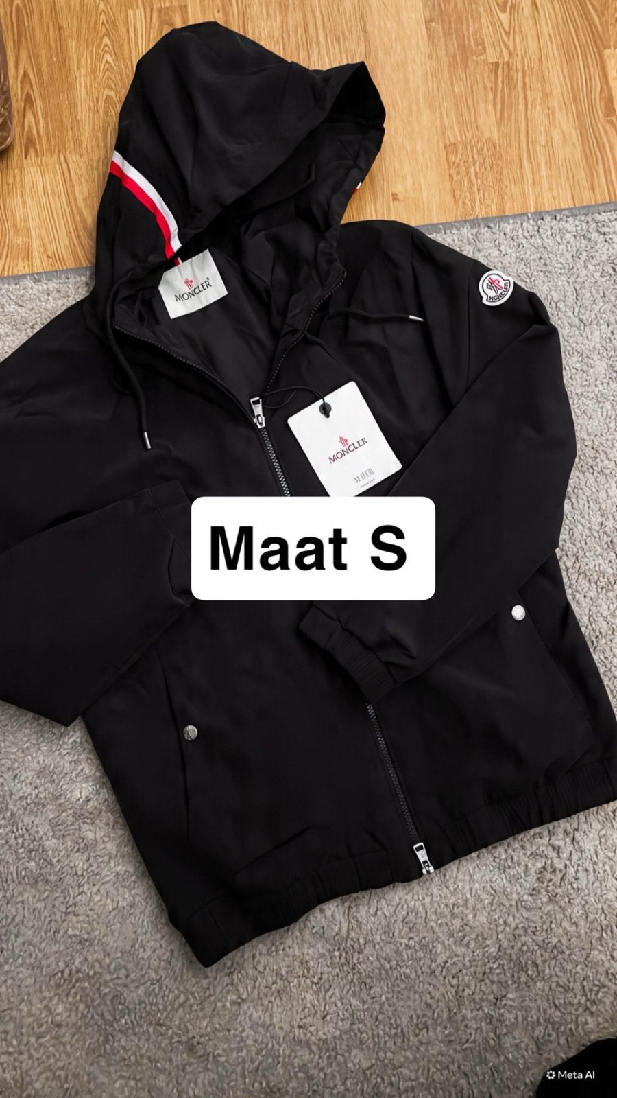 Moncler jas maat S - Zwart, Kleding | Heren, Ophalen of Verzenden, Nieuw, Maat 46 (S) of kleiner, Zwart