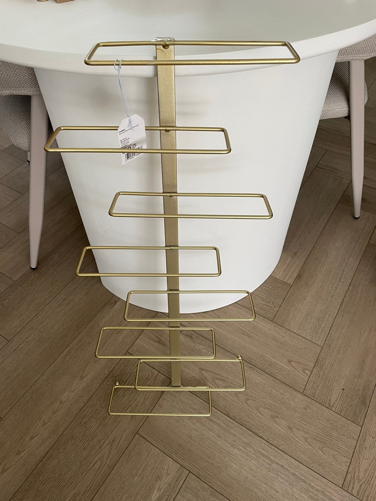 Wijnrek Goud merk Present Time, Huis en Inrichting, Woonaccessoires | Wijnrekken, Ophalen, Nieuw, Metaal, Minder dan 50 cm