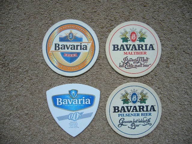 4 oude Bavaria bierviltjes, Verzamelen, Biermerken, Ophalen of Verzenden, Zo goed als nieuw, Viltje(s), Bavaria
