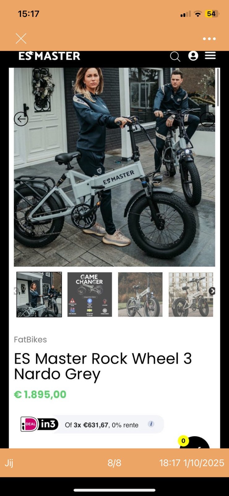 Esmaster rock wheel 3 TERUIL!, Gebruikt, 59 cm of meer, 50 km per accu of meer, Ophalen