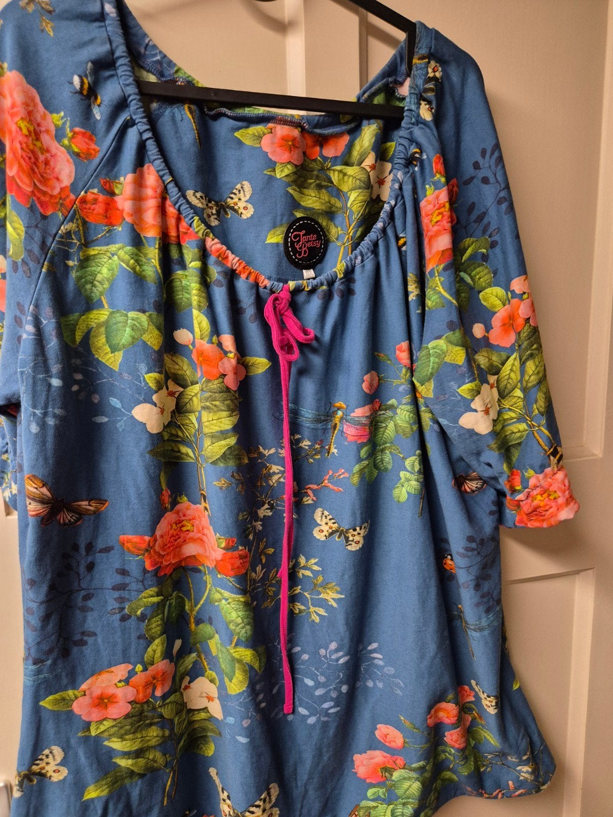 Tante Betsy top Bloemenprint XXXL Bio Katoen, Kleding | Dames, Tante Betsy, Blauw, Blouse of Tuniek, Ophalen of Verzenden