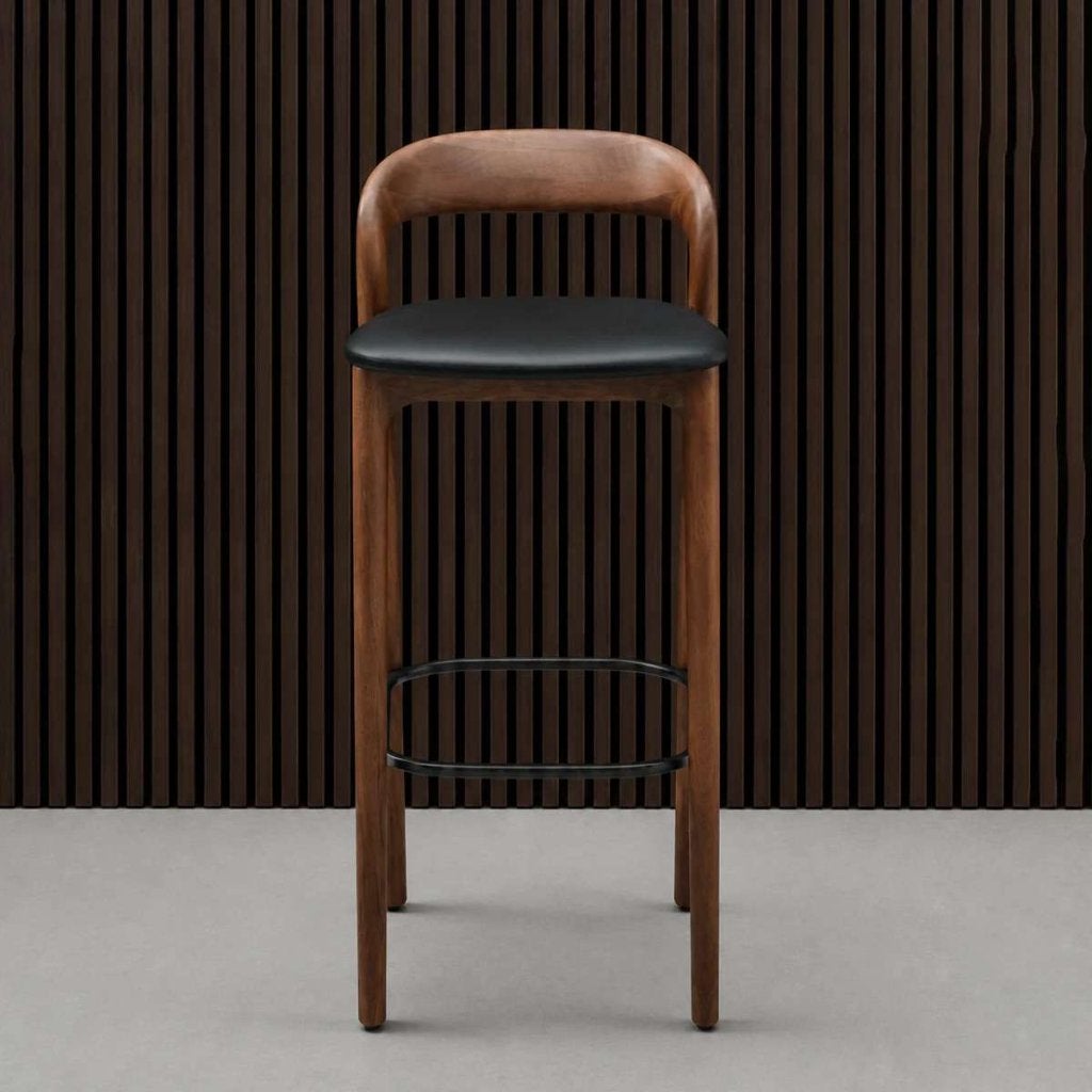 Artisan Neva Light 79 Bar Stool - Zenith Black Leather Europ