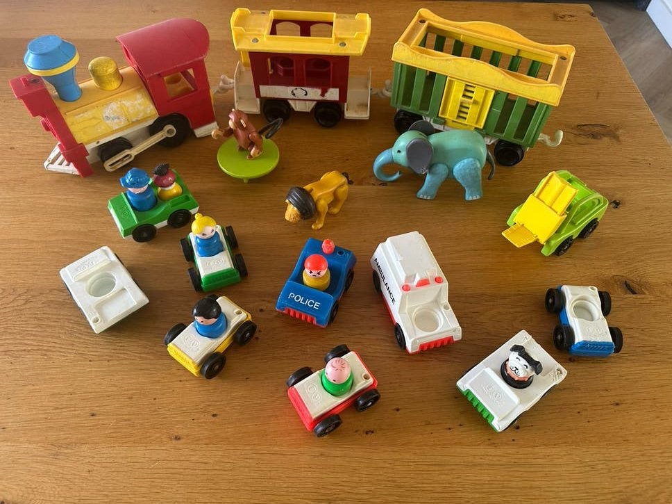 Vintage Fisher-Price Little People circustrein en auto’s, Ophalen of Verzenden, Gebruikt, Jongen of Meisje