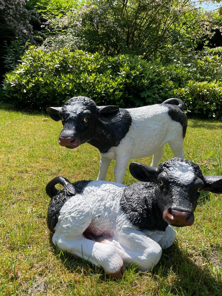 Kalf, koe, set boerderij, gazon, tuin, boerderij, 70-55 cm, Tuin en Terras, Ophalen, Nieuw, Kunststof, Dierenbeeld