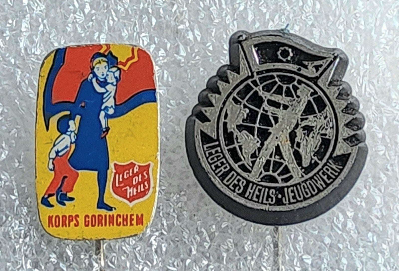2 Speldjes Leger des Heils - Korps Gorinchem & Jeugdwerk, Ophalen of Verzenden, Gebruikt, Overige onderwerpen, Speldje of Pin