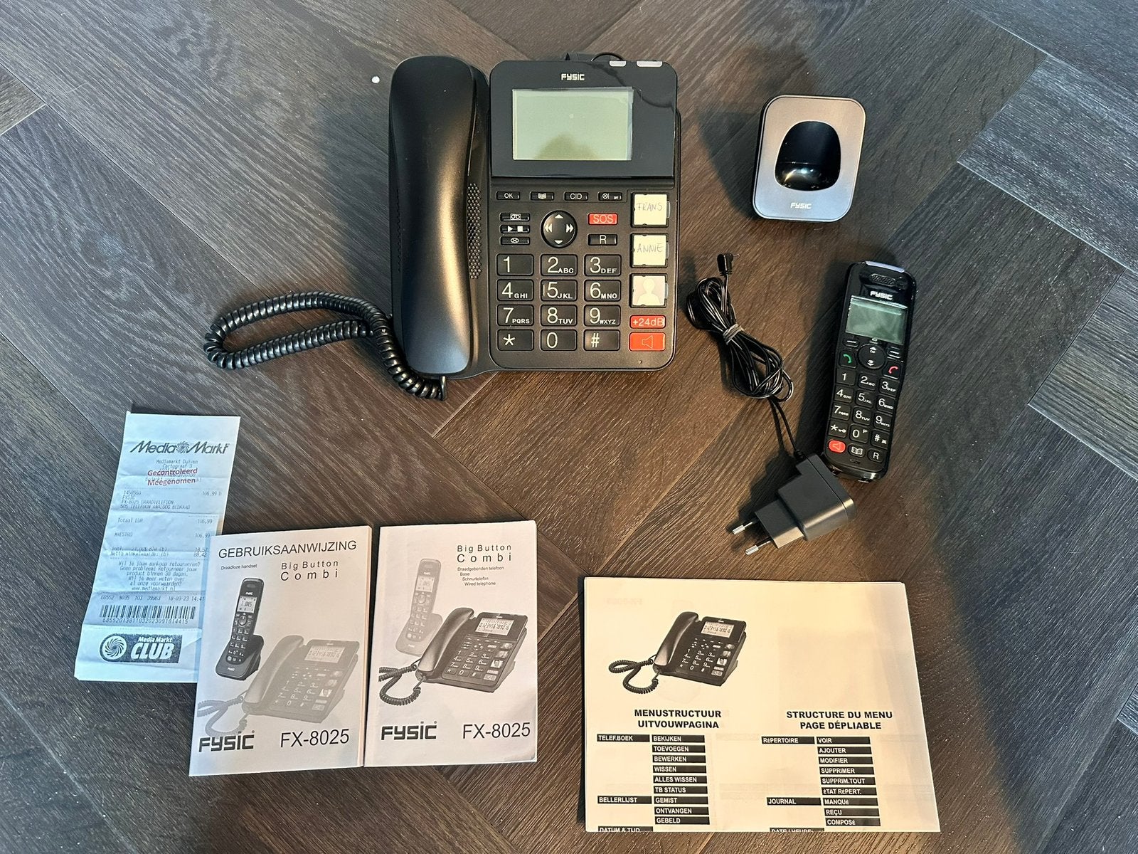 Fysic FX-8025 Big Button Combi vaste en draadloze telefoon, Telecommunicatie, Vaste telefoons | Niet Draadloos, Ophalen of Verzenden