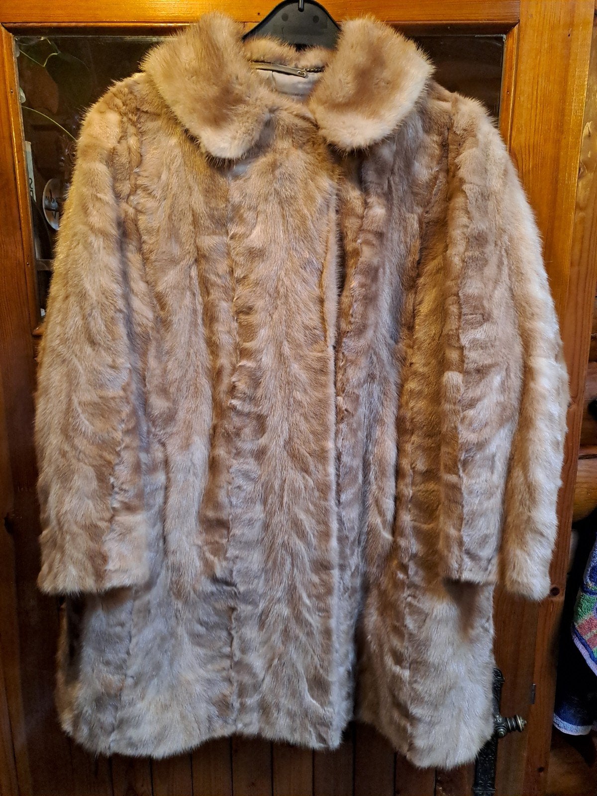bontjas in goede staat Maat M/L, Kleding | Dames, Ophalen, Zo goed als nieuw, Bruin