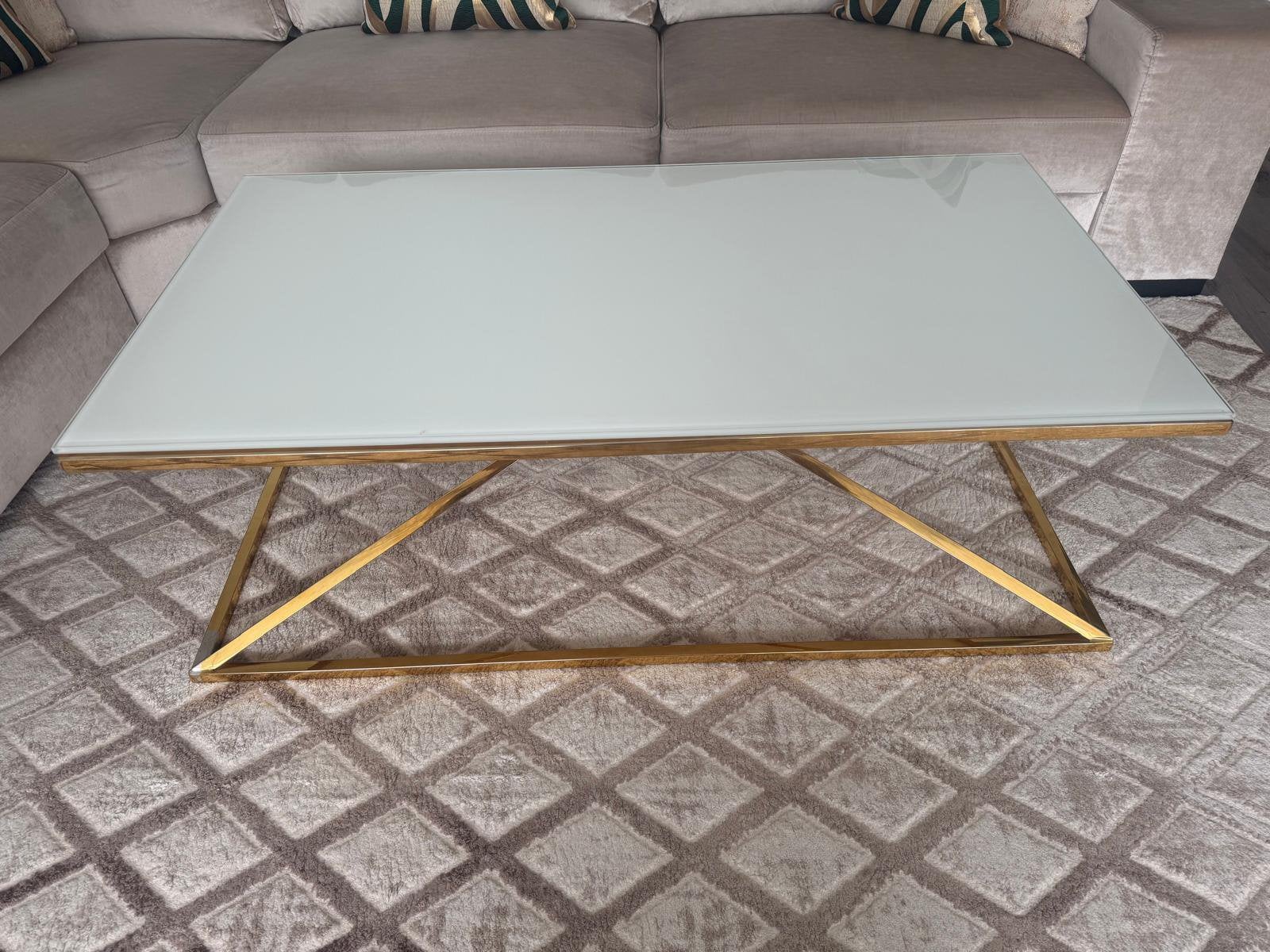 Salontafel glas en metaal 130X70,5 CM, Ophalen, Gebruikt