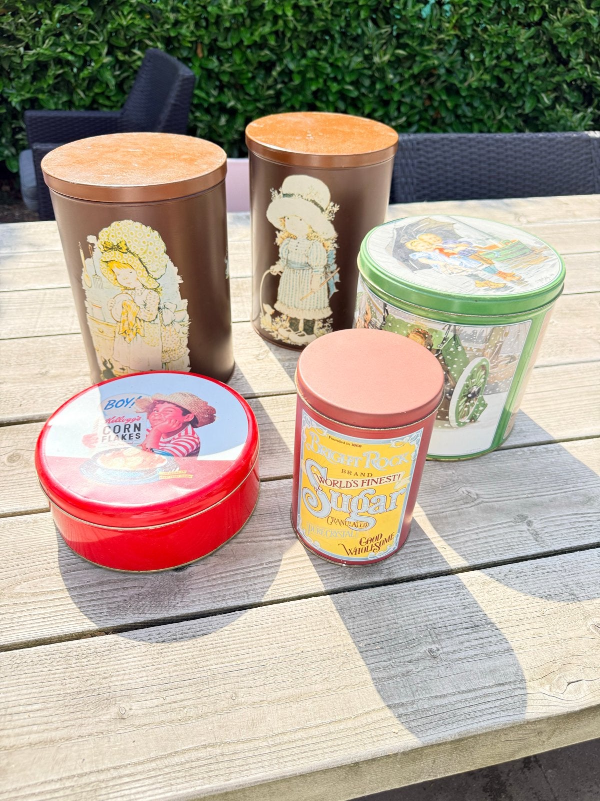Vintage blikken: Holly Hobby, Ot & Sien, Kellogg's, Bright R, Ophalen, Gebruikt, Overige, Overige merken