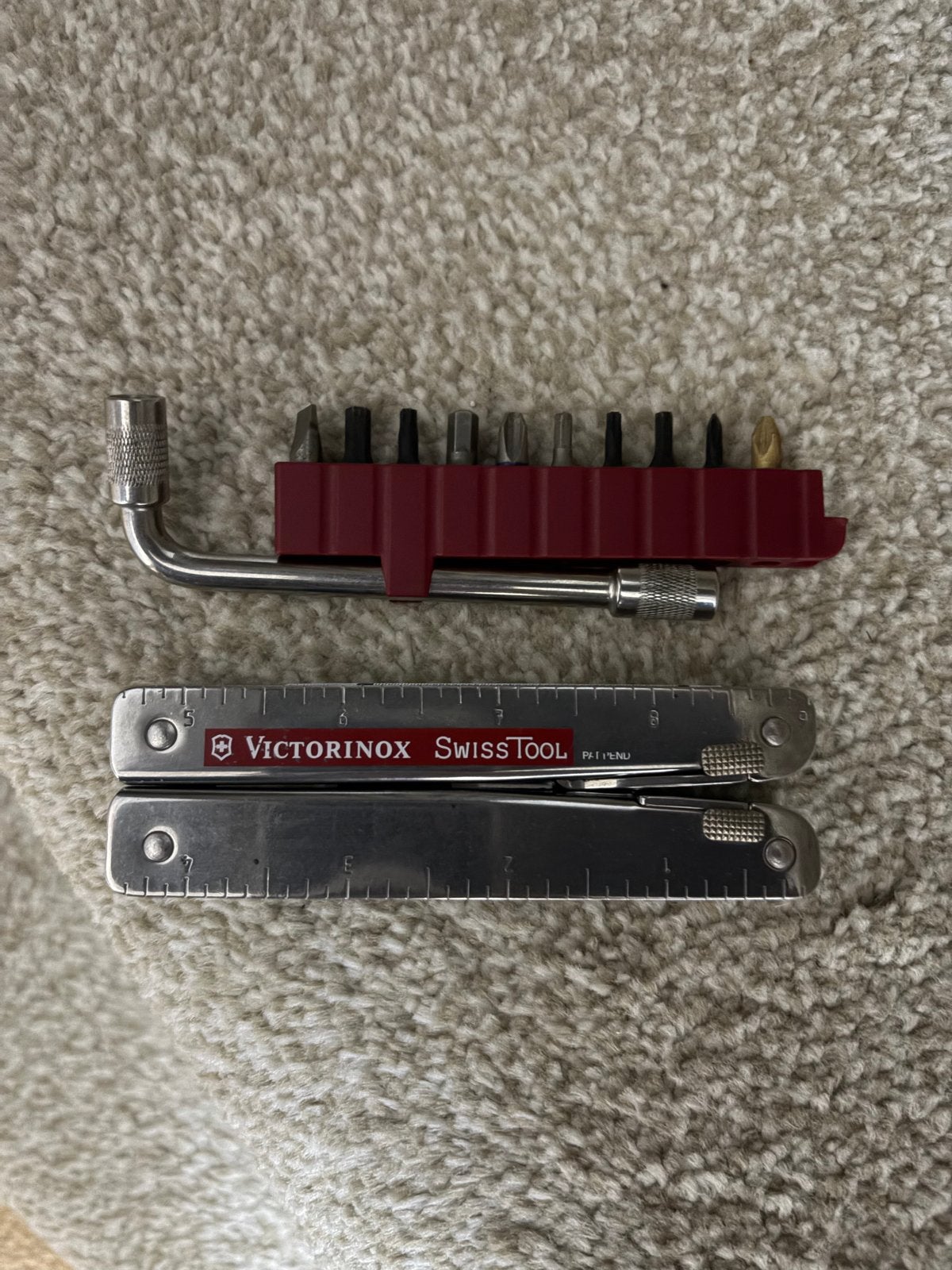 Victorinox SwissTool CP plus met bitset en lederen etui, Ophalen of Verzenden, Zo goed als nieuw, Multitool, Overige merken