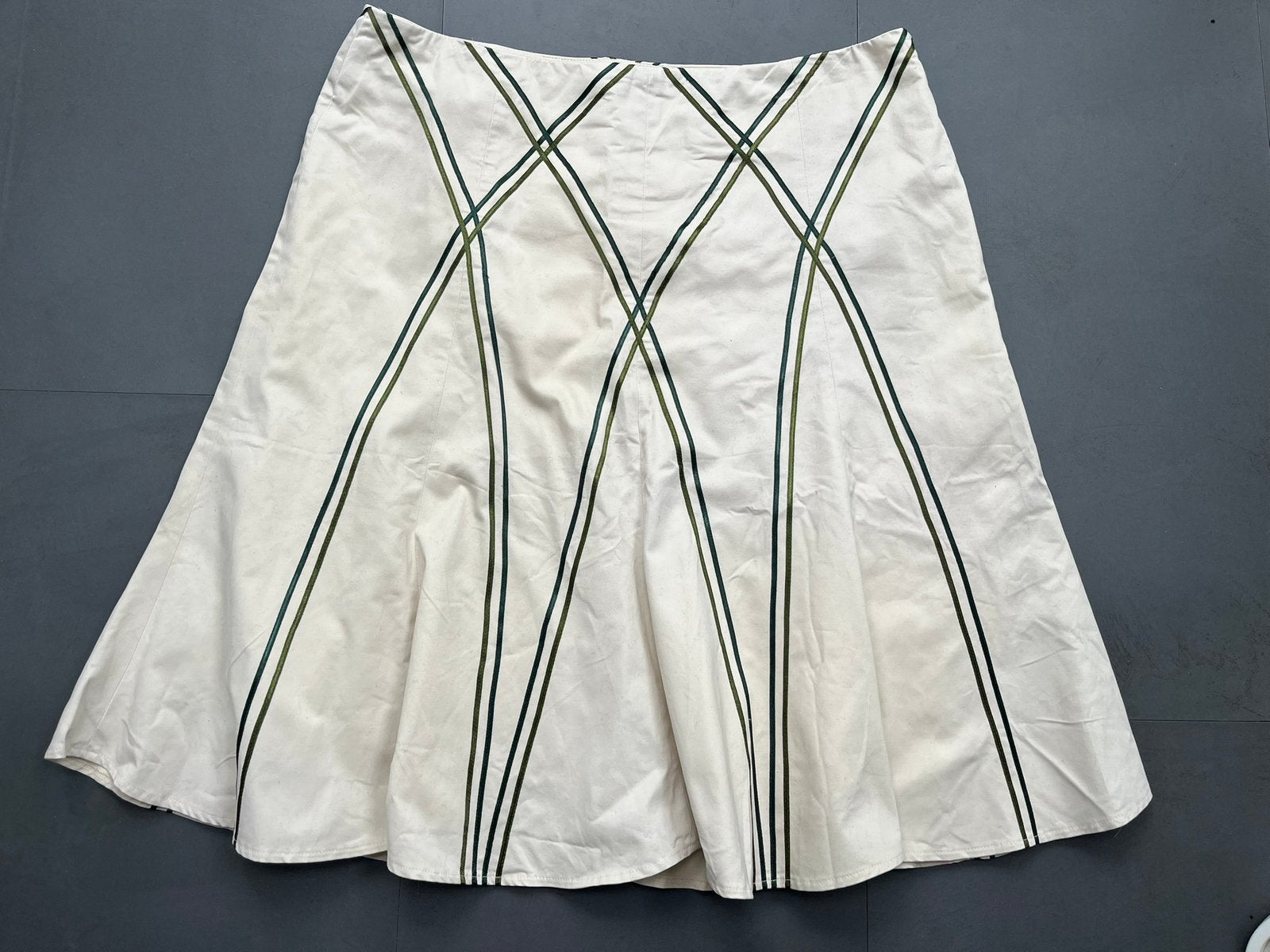Rok WE maat 40 creme met groene strepen gevoerd, Kleding | Dames, Rokken, Maat 38/40 (M), WE, Ophalen of Verzenden, Zo goed als nieuw