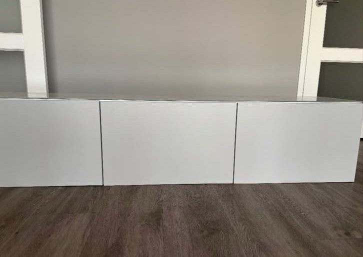IKEA Besta kast met glasplaat, Ophalen, 150 tot 200 cm, Minder dan 100 cm, 25 tot 50 cm