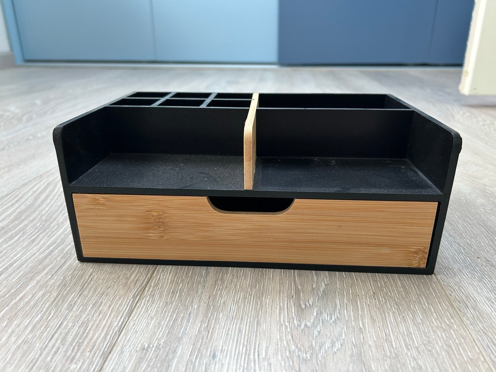 Bureau Organizer Zwart met Bamboe Lade, Hout, Zwart, Nieuw, Ophalen of Verzenden