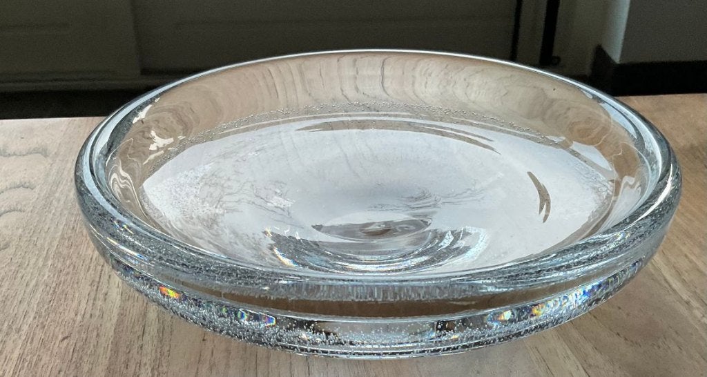 schaal glas Siem van der Marel Avalon luchtbellen Leerdam, Ophalen of Verzenden