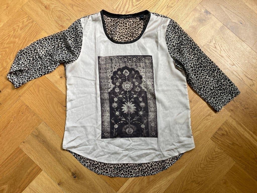 Maison Scotch Blouse met Luipaardprint en Oosterse Print, Maat 38/40 (M), Meerkleurig, Zo goed als nieuw, Maison Scotch