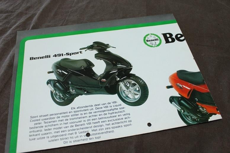 Benelli 491 1998 scooter verkoop folder, Ophalen of Verzenden, Gebruikt