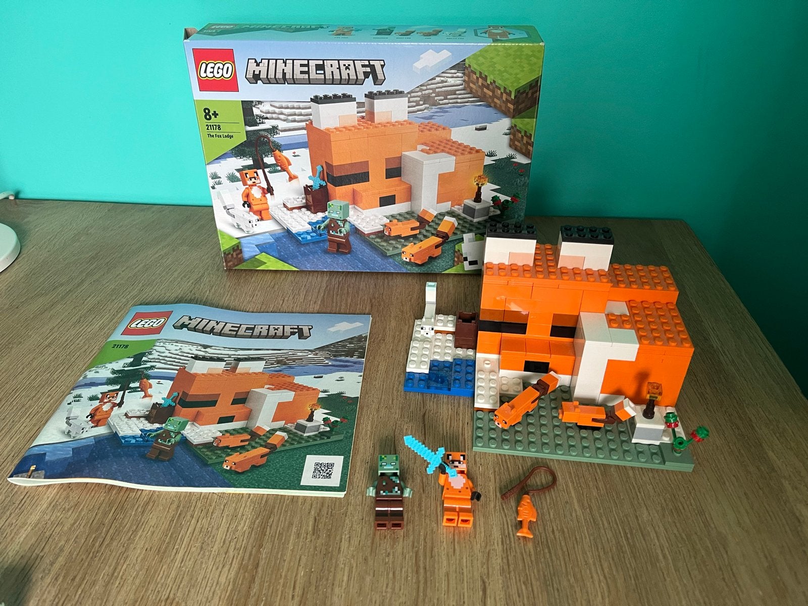 LEGO Minecraft 21178 De Vossenlodge - Zo goed als nieuw, Minecraft, Lego, Ophalen of Verzenden, Zo goed als nieuw