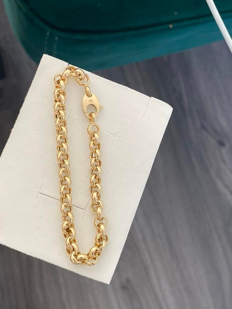 Prachtige 14 karaat (585) geel goud armband Jasseron schakel, -, -, Nieuw, Ophalen of Verzenden