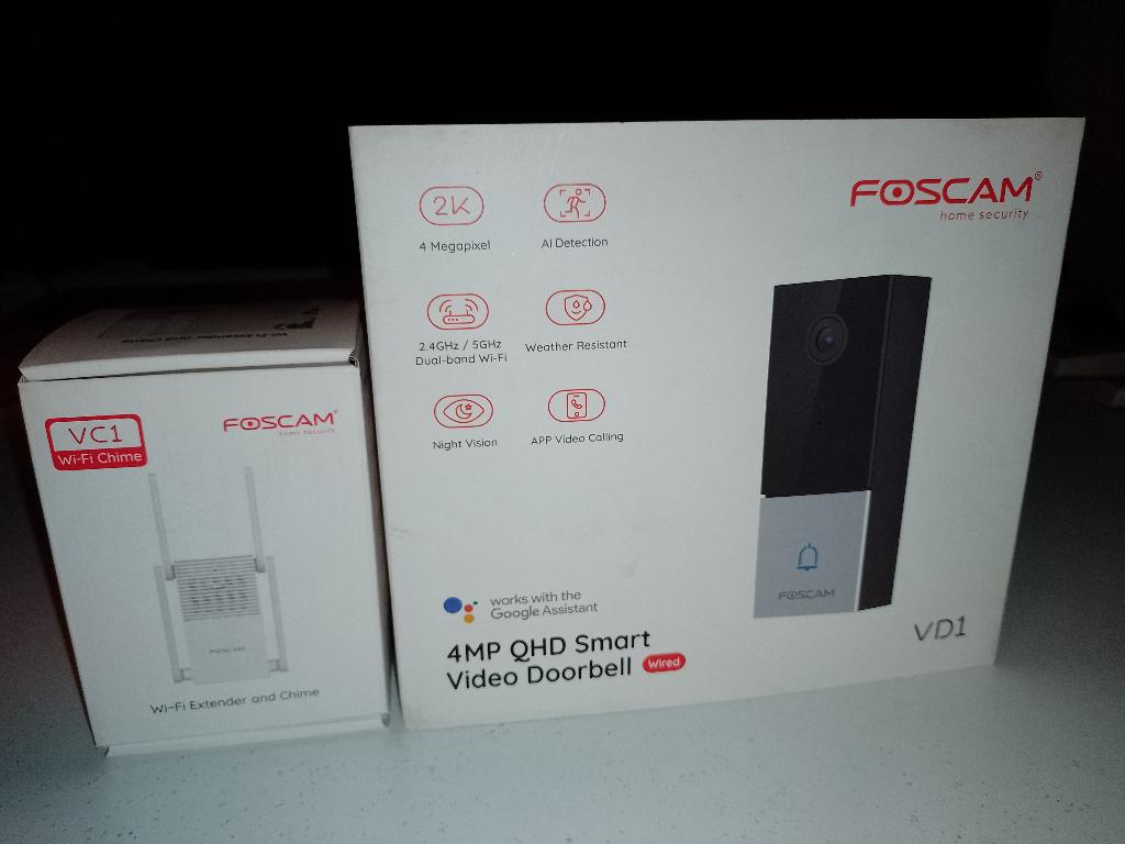 Foscam deurbel en gong, Huis en Inrichting, Deurbellen, Ophalen, Bewegingsdetectiesensor, Zo goed als nieuw, Draadloos