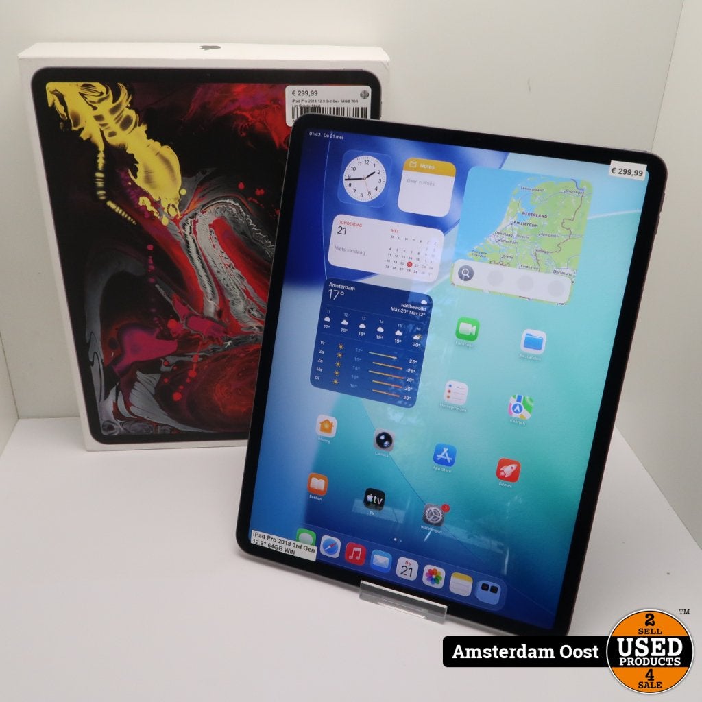 iPad Pro 2018 12.9 3rd Gen 64GB Wifi  | in Goede Staat, Computers en Software, Apple iPads, Apple, Gebruikt, Support@apple.com
